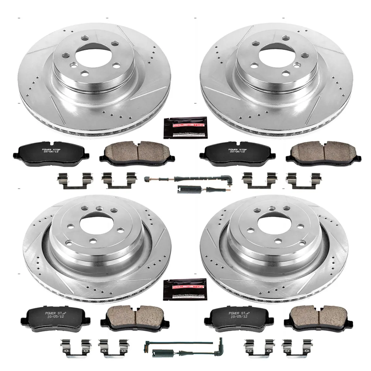 Z23 Evolution Sport Upgrade Kit: Drilled/Slotted Rotors; Carbon-Fiber Ceramic Pads W/Hardware; Pad Sensors product image