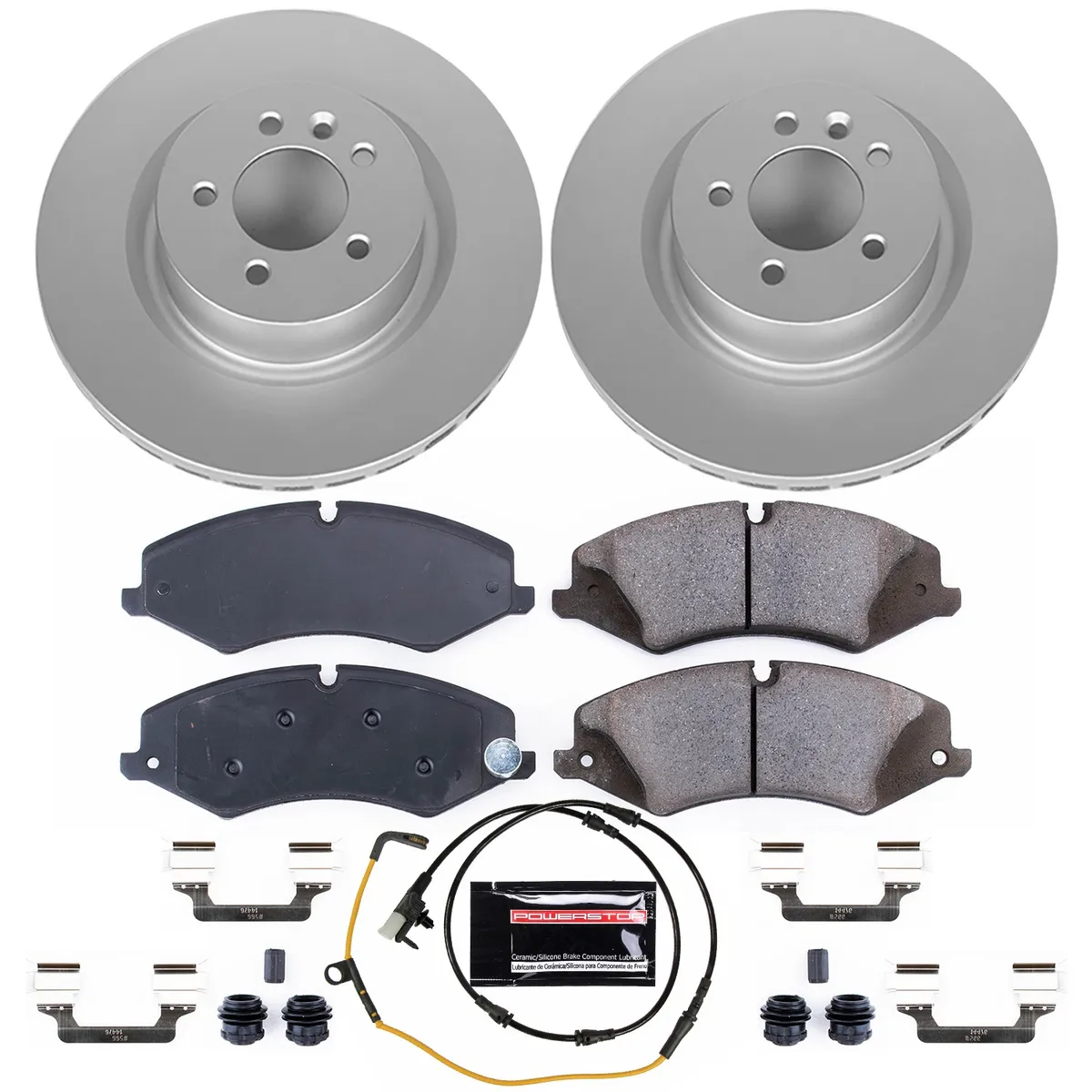 Z23 Sport Geomet Coated Rotor Kit For European Vehicles: Genuine Geomet Fully Coated Rotors; Carbon-Fiber Ceramic Pads W/Hardware; Pad Sensors product image