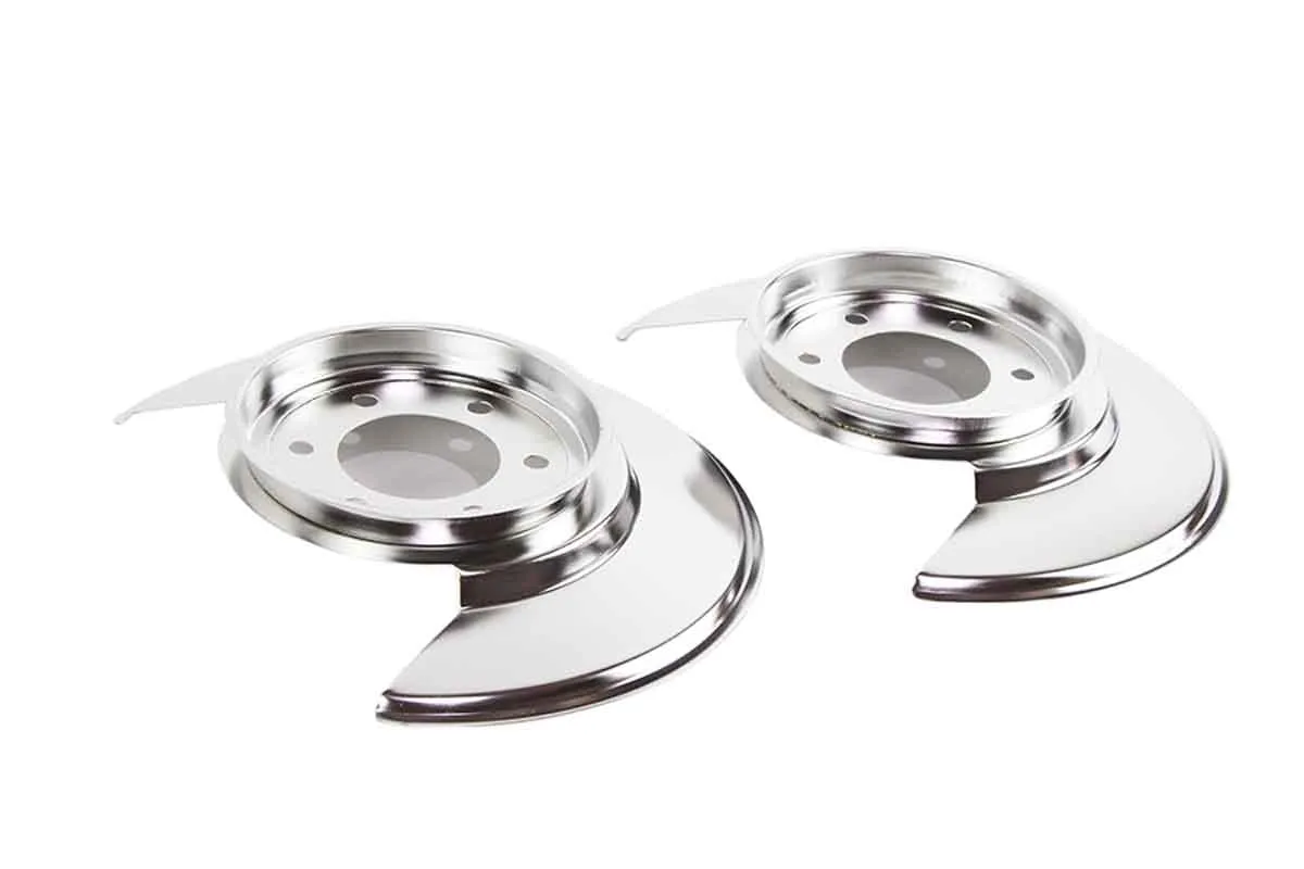 Jeep CJ Disc Brake Dust Cover Pair 76-78 CJ Polished Silver Kentrol product image