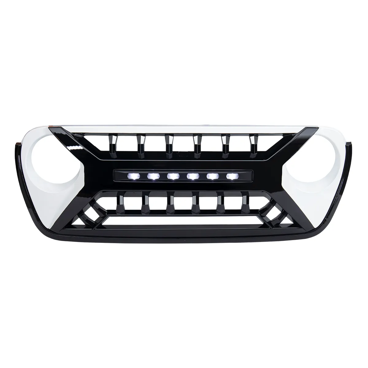 Armor Grille W/ Off-Road Lights - White & Black For 18+ Jeep Wrangler JL & Gladiator JT product image