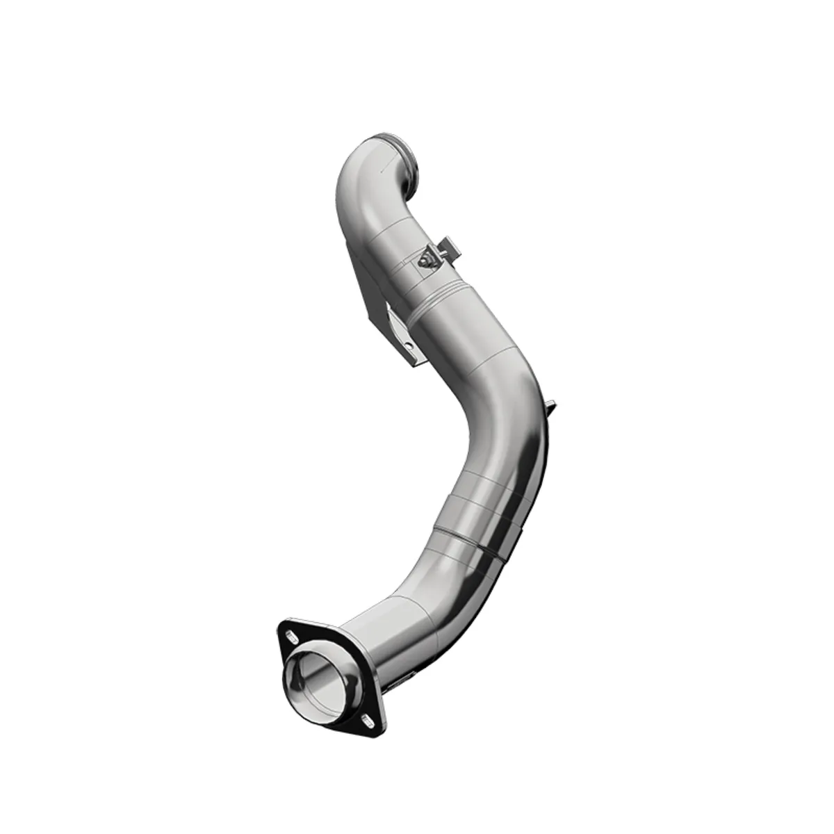 Armor Plus Smokers™ Turbo Down Pipe Stack Exhaust System; 4 in. Diameter; 36 in. Tall; Incl. 2 PN[1610] Stacks; Angle Cut; T304 Stainless Steel; Polished; product image