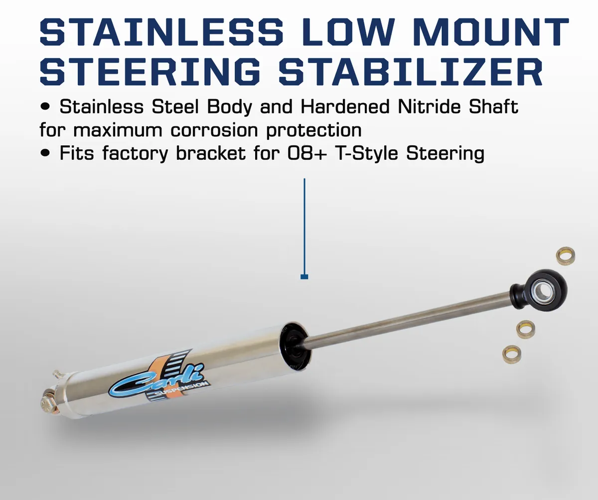 0308 RAM 2500/3500 4x4 Low Mount Ystyle Steering Stabilizerstainless Steel product image