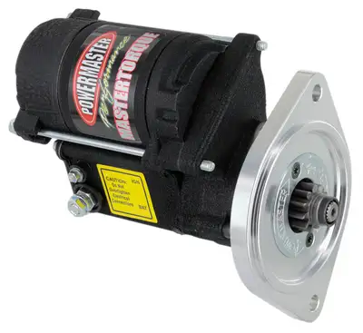 Power Master Mastertorque Starter; 164 Tooth Flywheel; 180 ft./lbs.; 14:1 Compression Rate; 3/8in. Offset; 3:25:1 Gear Reduction; InfiClock System; Black Wrinkle Finish;