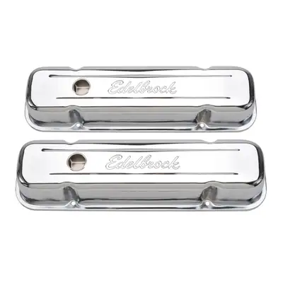 Edelbrock Valve Cover, Signature Series, Pontiac, V8, 301, 326, 350, 389, 400, 421, 1962-1979, Tall, Chrome
