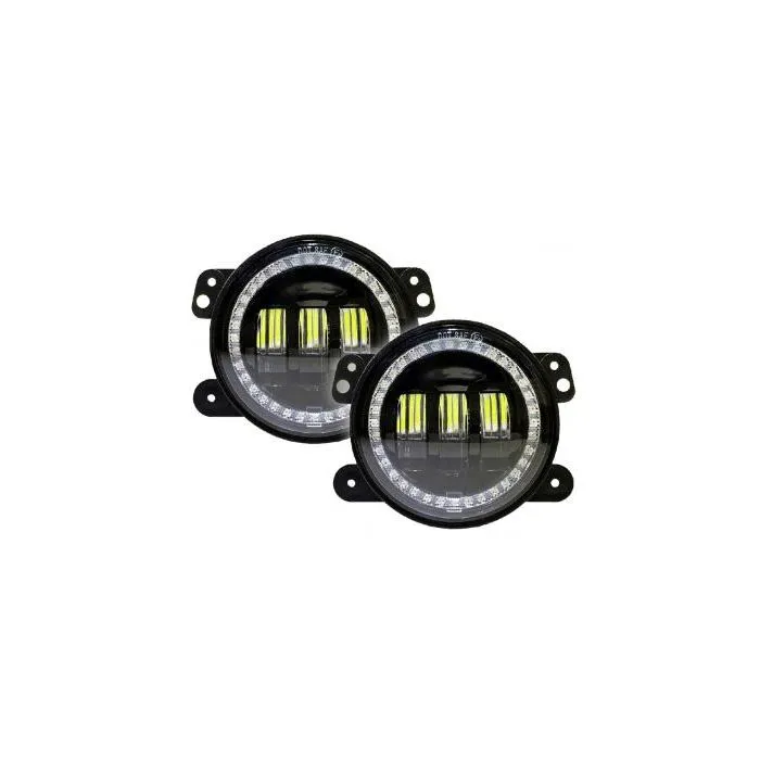 Quake LED - Qte346 - Jeep Jk/Cj/Tj 4 Inch Fog Lights W/White DRL Halo And Amber Turn Signals product image