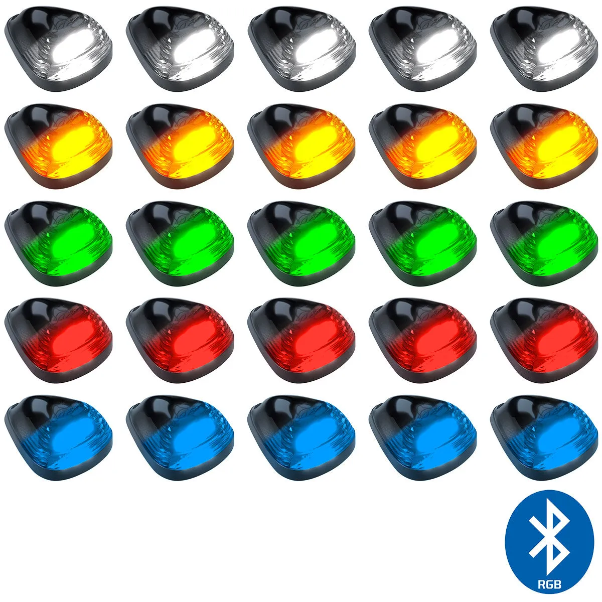 Ford 99-16 Super Duty 5-Piece Ultra Bright RGB Multi-Colored LED Cab Roof Lights Bluetooth App - Multiple Lens product image