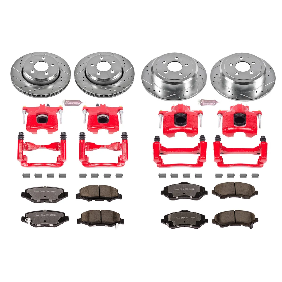 Z36 Truck/Tow Upgrade Kit: Drilled/Slotted Rotors; Carbon-Fiber Ceramic Pads; Powder Coated Calipers product image