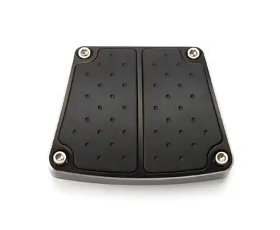 Lokar Brake Or Clutch Pedal Pad; Black Anodized Finish; Aluminum Inserts; Molded Rubber Inserts;