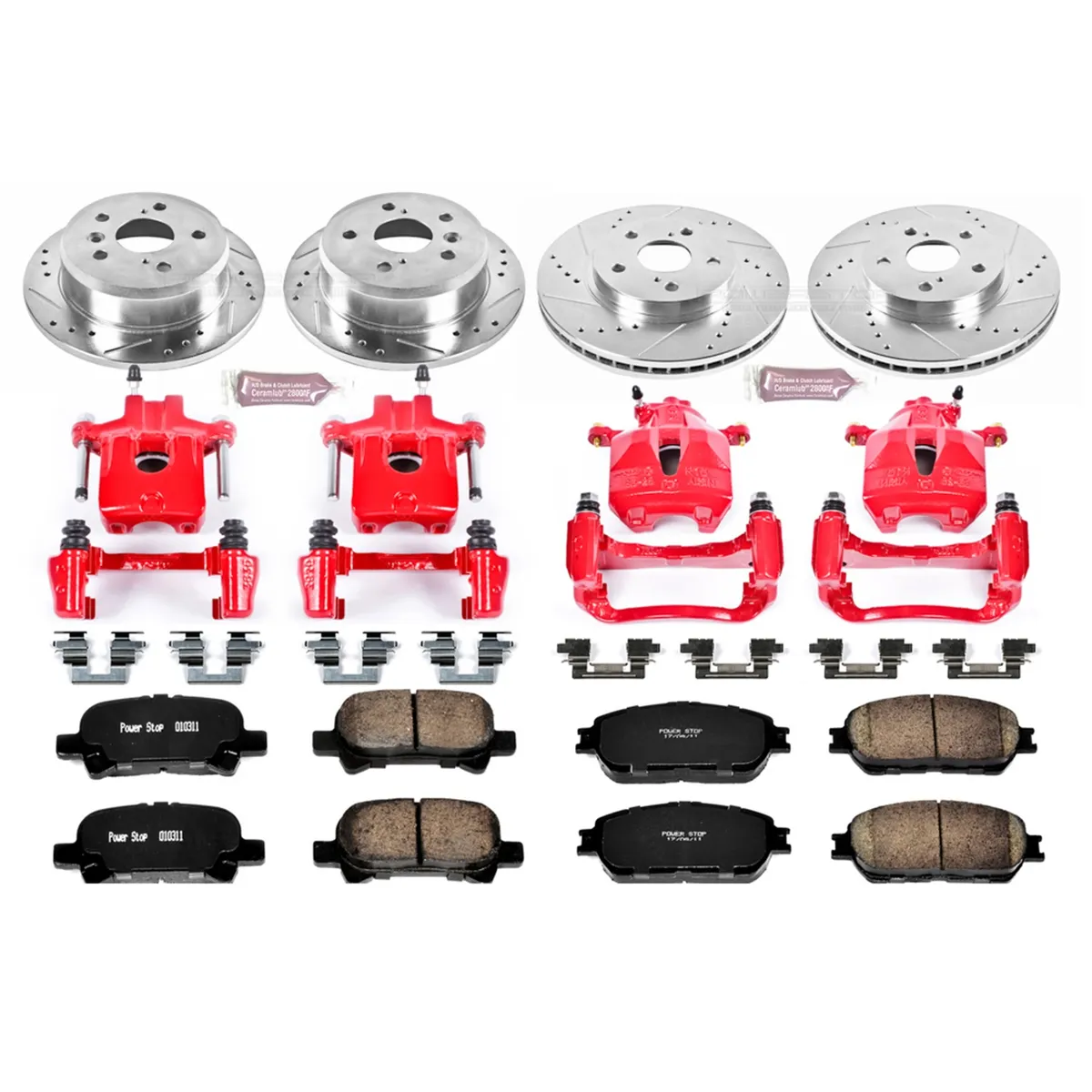 Z23 Evolution Sport Upgrade Kit: Drilled/Slotted Rotors; Carbon-Fiber Ceramic Pads; Powder Coated Calipers product image