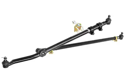 Rock Jock Currectlync Steering System 97-06 Wrangler TJ and LJ Unlimited/XJ/MJ Bolt-On Includes 1 1/4 Inch Diameter Tie Rod/Forged Drag Link HD Steering Stabilizer Shock Mounting Kit RockJock 4x4