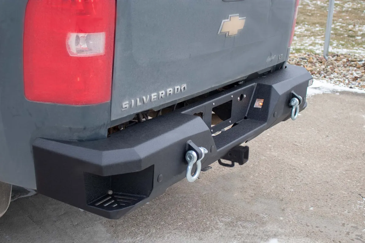 0713 Silverado/Sierra 1500 Rear Bumper Black Powder Coat Coldrolled Steel product image