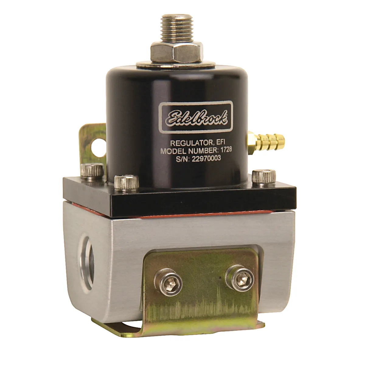 Edelbrock 1728 EFI Fuel Pressure Regulator -6 AN (180 GPH) in Black/Clear Finish product image