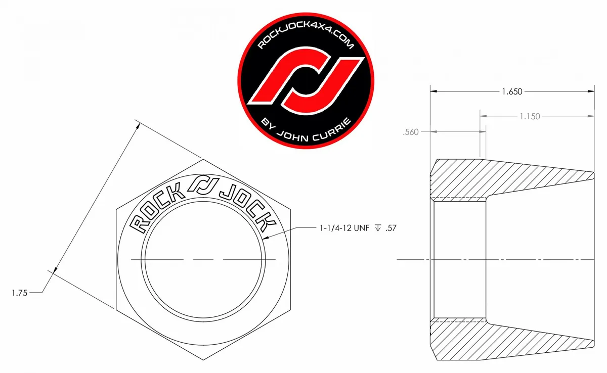 RockJock RockNut; Nut And Bung; 1.25 in. RH Thread; w/Rocknut; product image