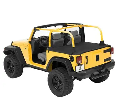 Bestop Cargo Deck Covers For Jeep 2007-2018 Wrangler JK 2 Door Factory Soft top Removed No Belt Rail Channels Black Diamond Bestop