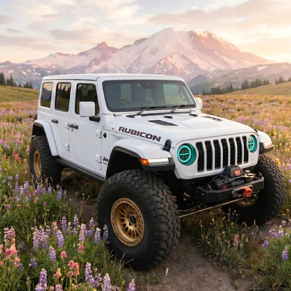 Onyx Series RGB LED Headlights for Jeep Wrangler JL & Gladiator JT – 8-Core Projector with App Control (Pre-Sale) product image