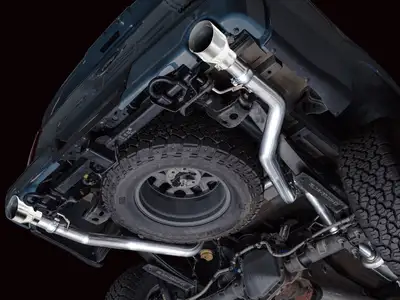 AWE Tuning AWE 0FG Non-Resonated Catback for 21 Ford F-150 Tremor (With Bumper Cutouts) - Chrome Silver Tips 3020-32402
