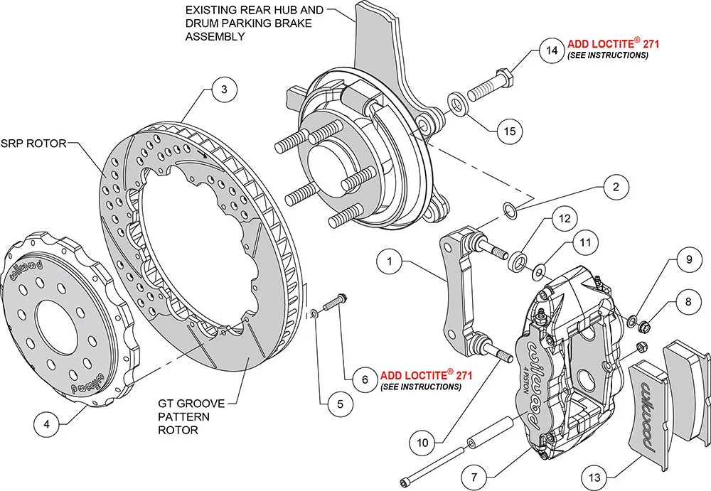 1997 - 2013 Cadillac, Chevrolet Forged Narrow Superlite 4R Big Brake Rear Brake Kit For OE Parking Brake - 140-9119 product image