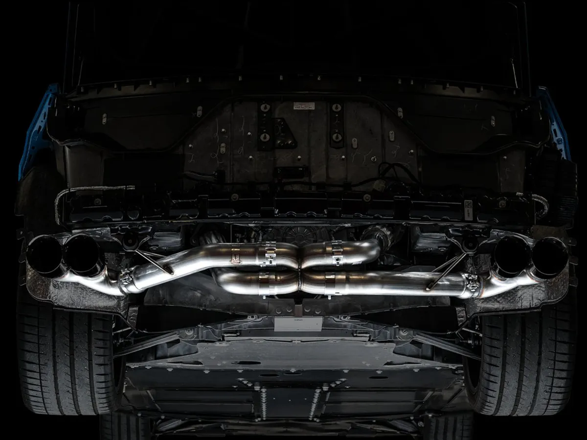 AWE Track Edition Exhaust for C8 Corvette - Quad Chrome Silver Tips product image