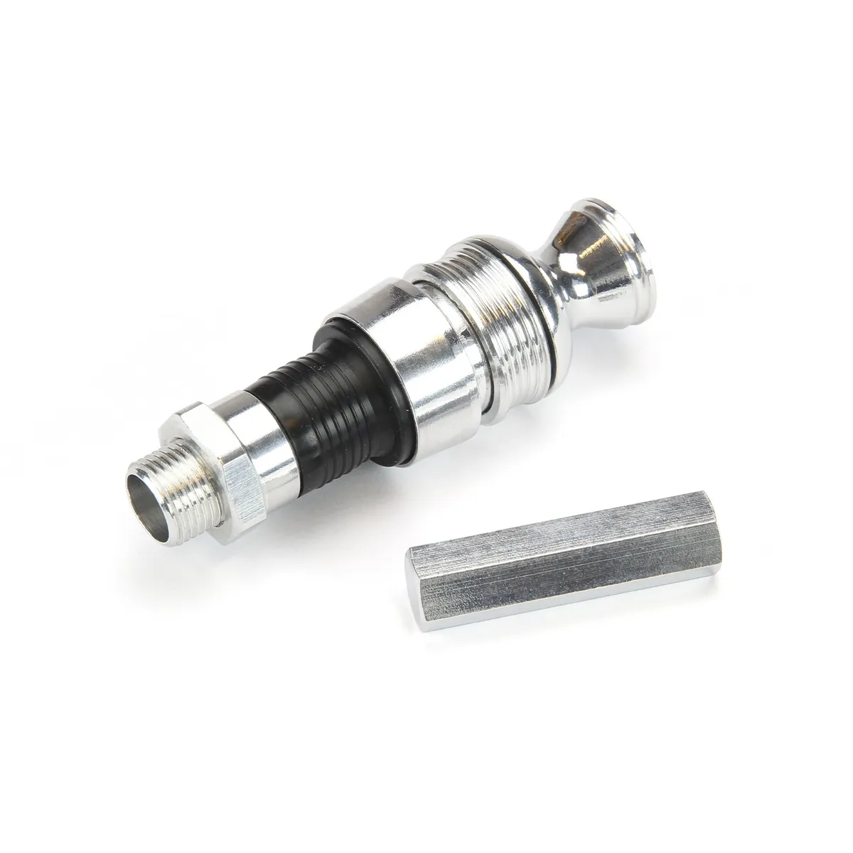 Anchor Tight Transmission Dipstick Bottom Fitting Assembly; For Spare TH-350/400 Trans; Brite Finish; product image