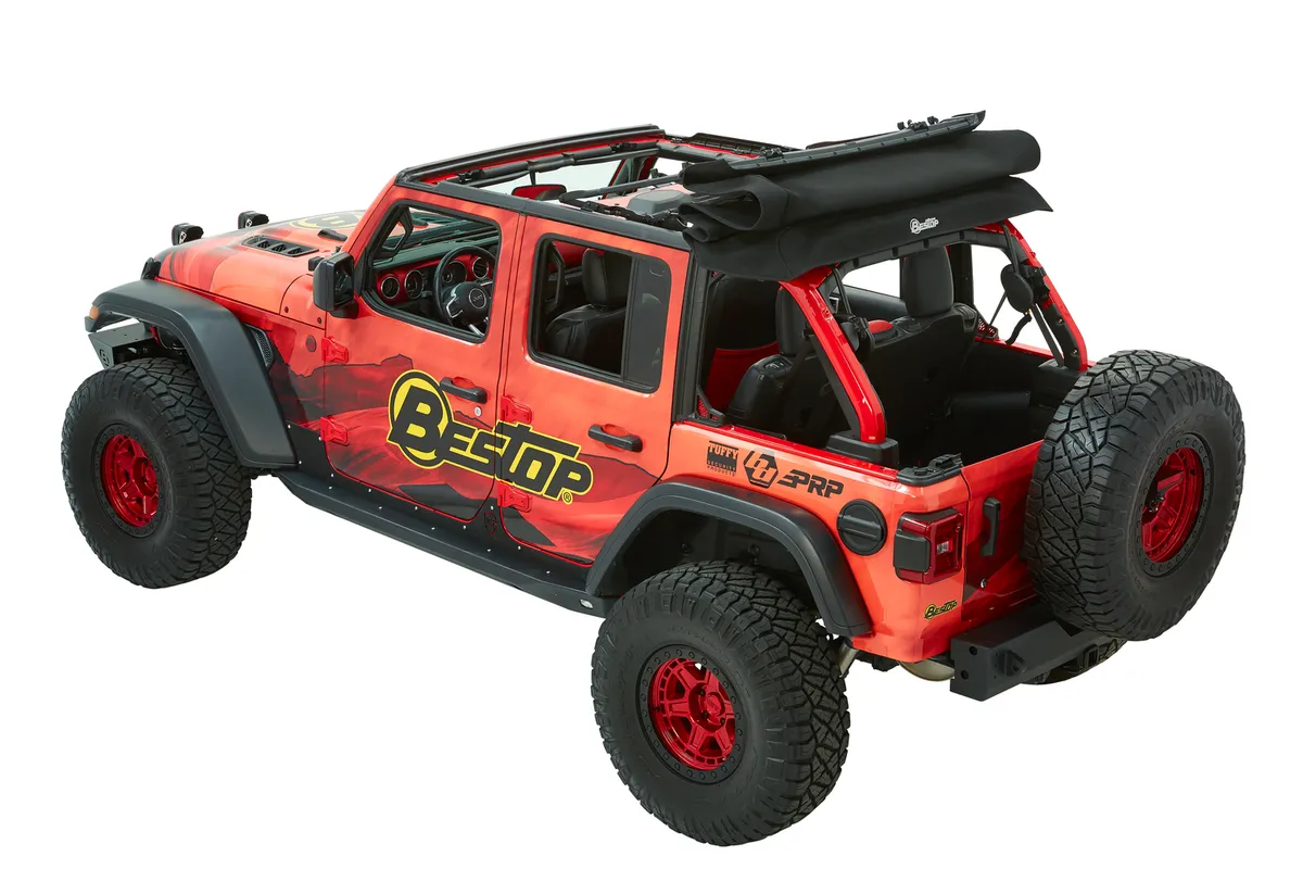 Trektop Ultra Slantback Soft Top For Jeep 2018-Current Wrangler JL 4 Door Black Bestop product image