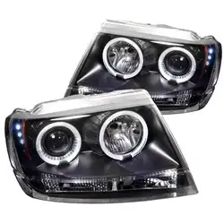Spyder Auto Spyder Signature Jeep Grand Cherokee 99-04 Projector Headlights - LED Halo - LED Replaceable LEDs - Black - High 9005 Not Included - Low 9006 Not Included