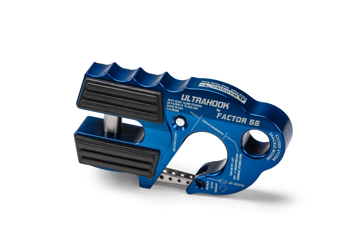 Factor 55 00250-02 Ultrahook Winch Hook With Shackle Mount -- Blue product image