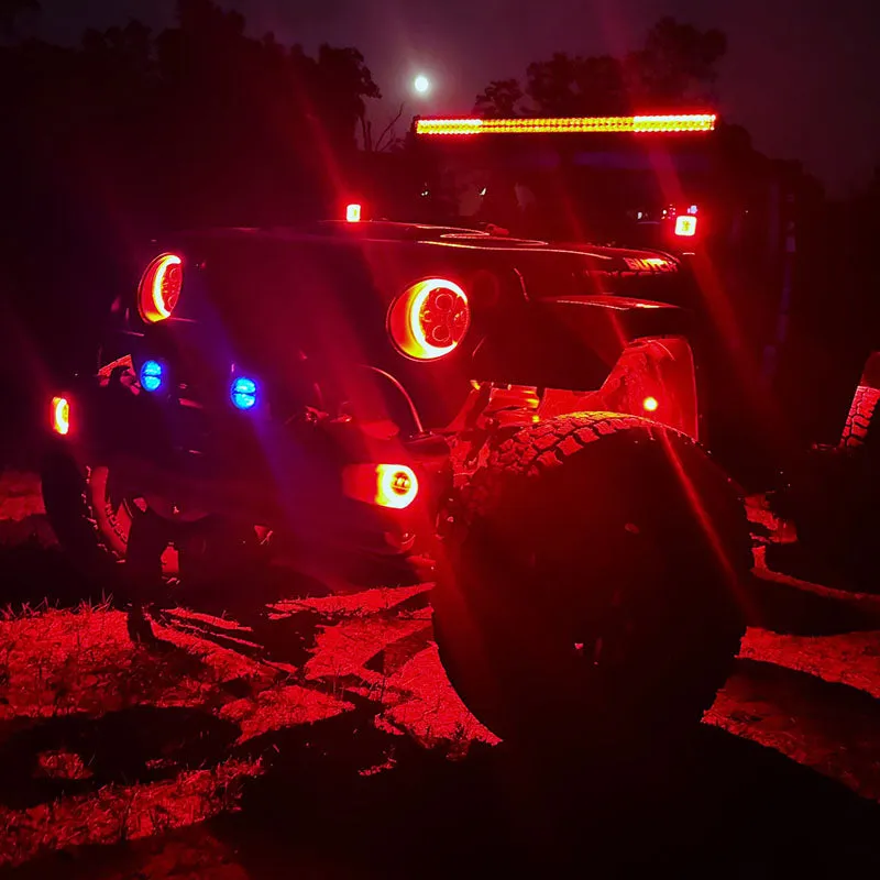 "52"" Rgbw LED Light Bar & 2 RGB Pods & All Brackets For Jeep Wrangler JL Jlu And Gladiator Jt" product image