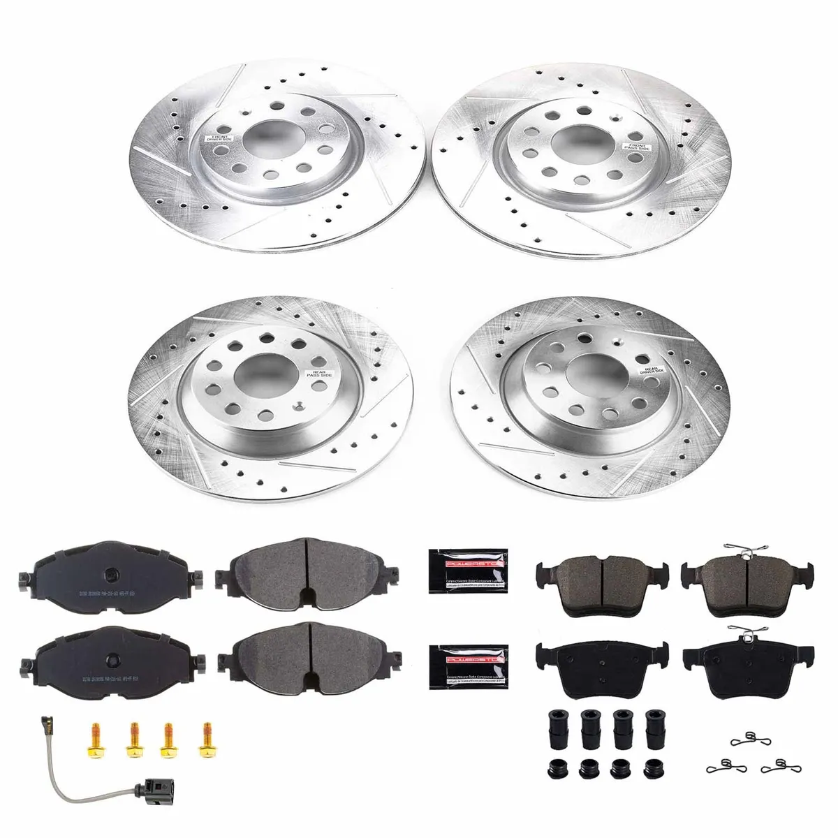 Z23 Evolution Sport Upgrade Kit: Drilled/Slotted Rotors; Carbon-Fiber Ceramic Pads W/Hardware; Pad Sensors product image