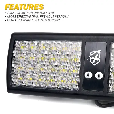 Xprite Windshield Visor 48 LED Strobe Lights | Decoy Series