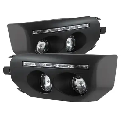 Spyder Auto Toyota FJ Cruiser 07-14 Fog Lights With LED Daytime Running Lights W/Switch - Black