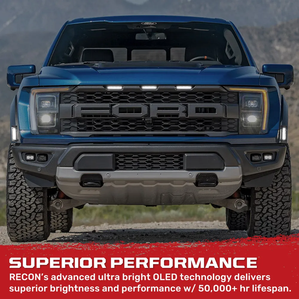 Ford 21-22 Raptor 7-Pc Fender & Hood Light Kit Smoked Lens White or Amber LED Running Lights w/ Startup Light Sequence product image