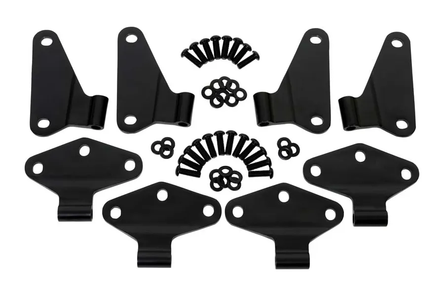 Jeep JK Body Door Hinge Set 8 Pieces 4 Door 07-18 Wrangler JK Powdercoat Black Kentrol product image