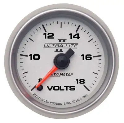 AutoMeter Gauge, Voltmeter, 2 1/16", 18V, Digital Stepper Motor, Ultra-Lite II