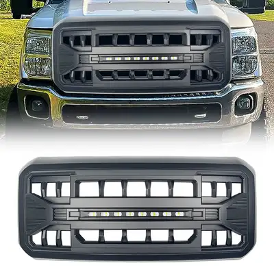 AMERICAN MODIFIED American Modified Amfmfa00105 Armor Grille With LED Off-Road Lights - Matte Black