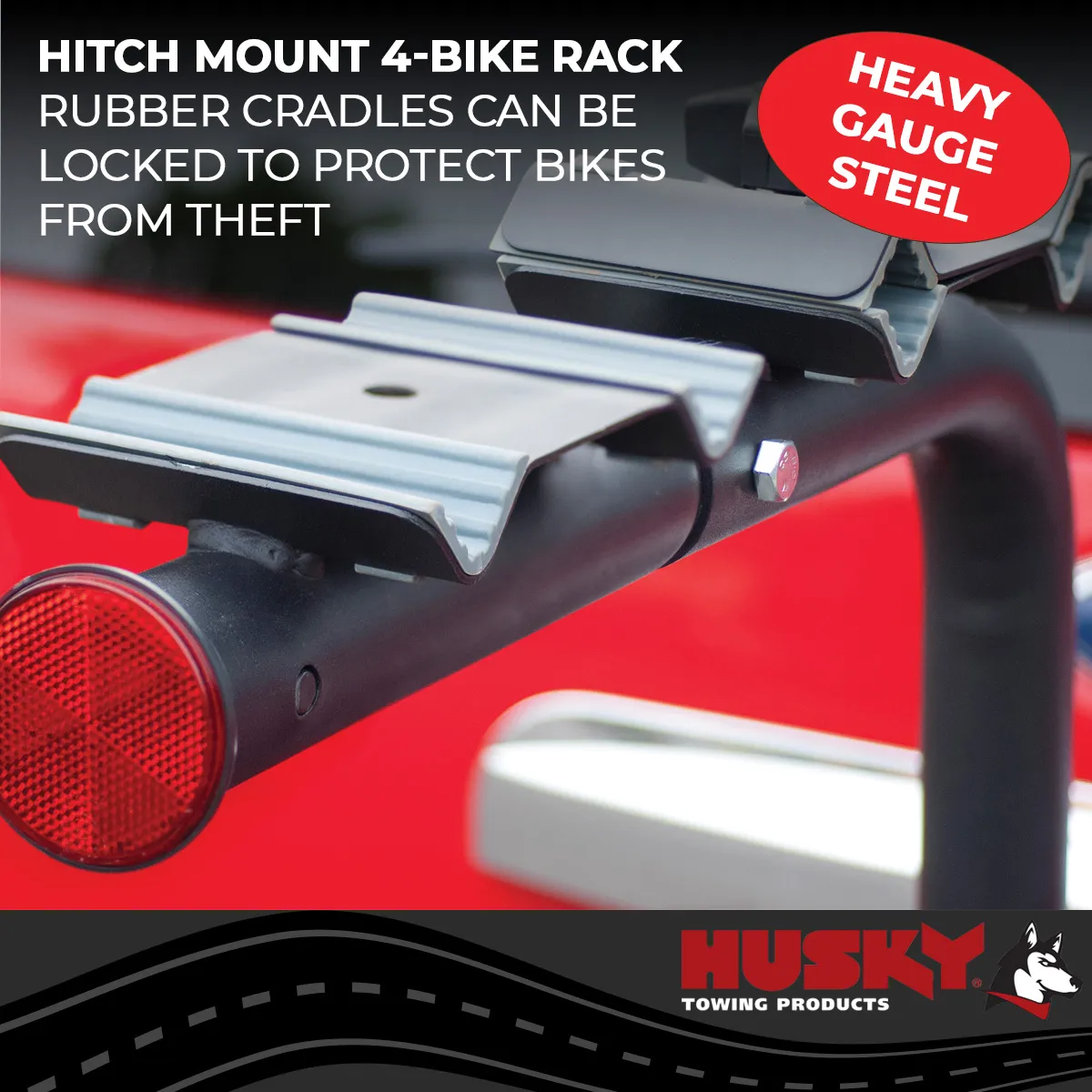 Husky Towing 81147 2 Receiver Mount Holds 4 Bikes Tiltable Frame Clamp Without Lock Non-Folding product image