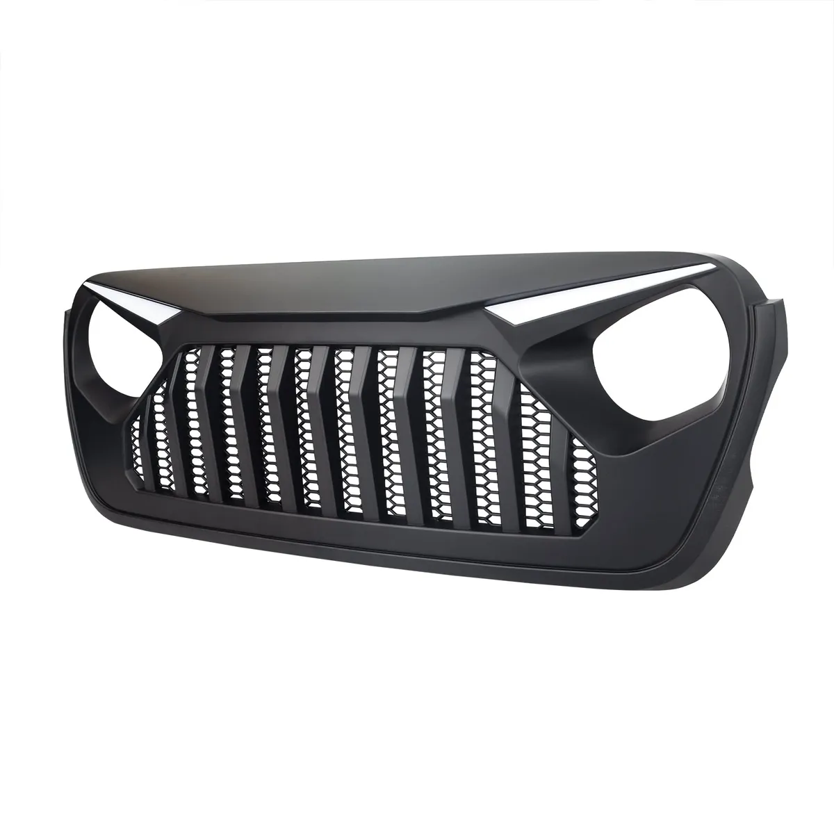Gladiator Vader Grille W/ LED Eyebrow DRL and Turn Signals - Matte Black For 18+ Jeep Wrangler JL & Gladiator JT W/O Trailcam product image