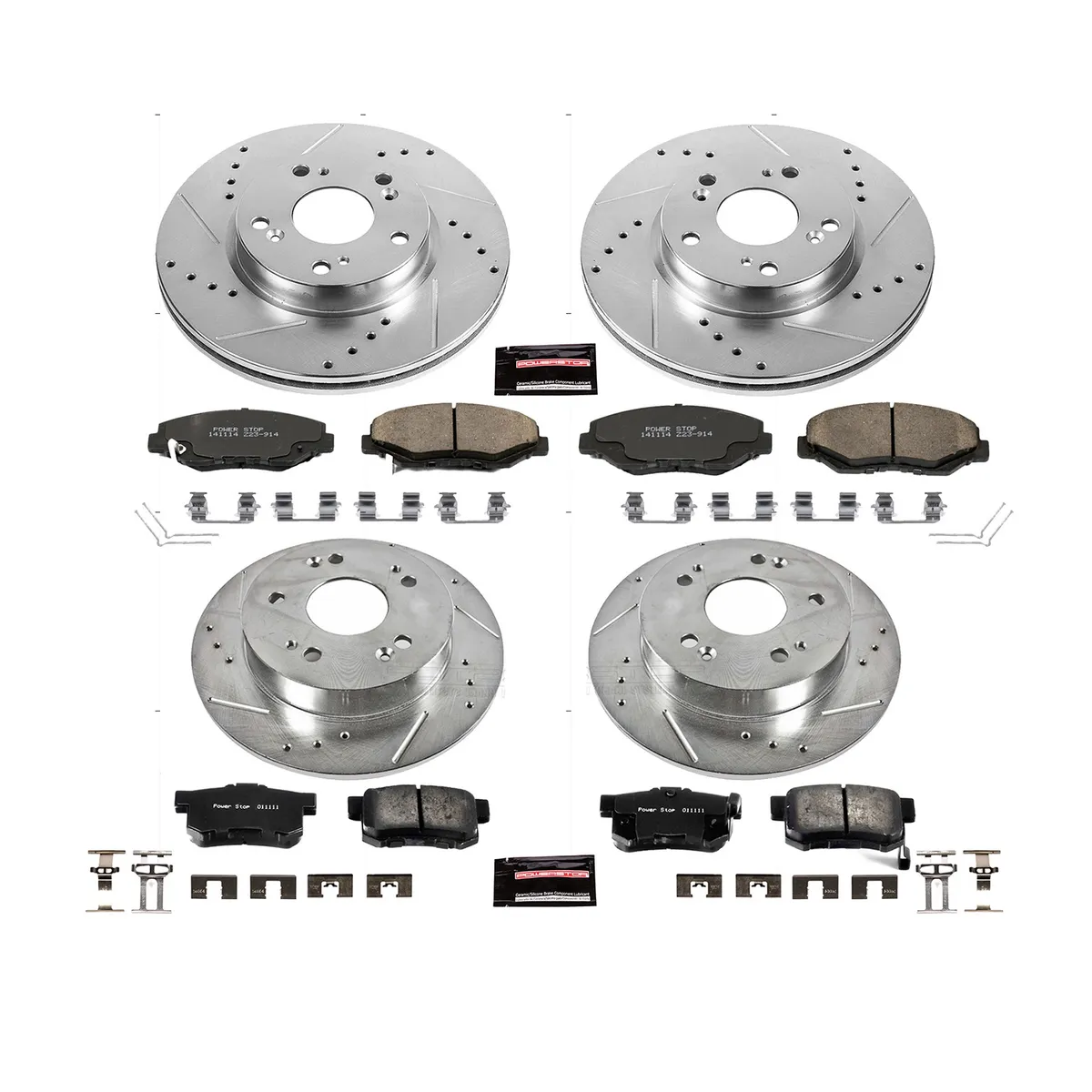 Z23 Evolution Sport Upgrade Kit: Drilled/Slotted Rotors; Carbon-Fiber Ceramic Pads W/Hardware product image