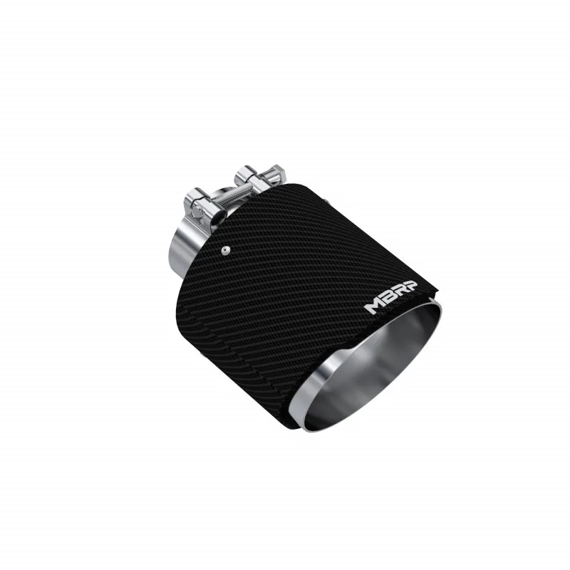 Exhaust Tip 2.5 Inch ID 5 Inch OD Out 6.5 Inch Length Angle Cut Dual Wall Carbon Fiber and Stainless Steel MBRP product image