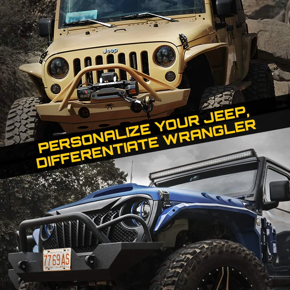 Xprite Black Aluminum Hood Latch Kit for 2007-2018 Jeep Wrangler JK & 2018+ Jeep Wrangler JL product image