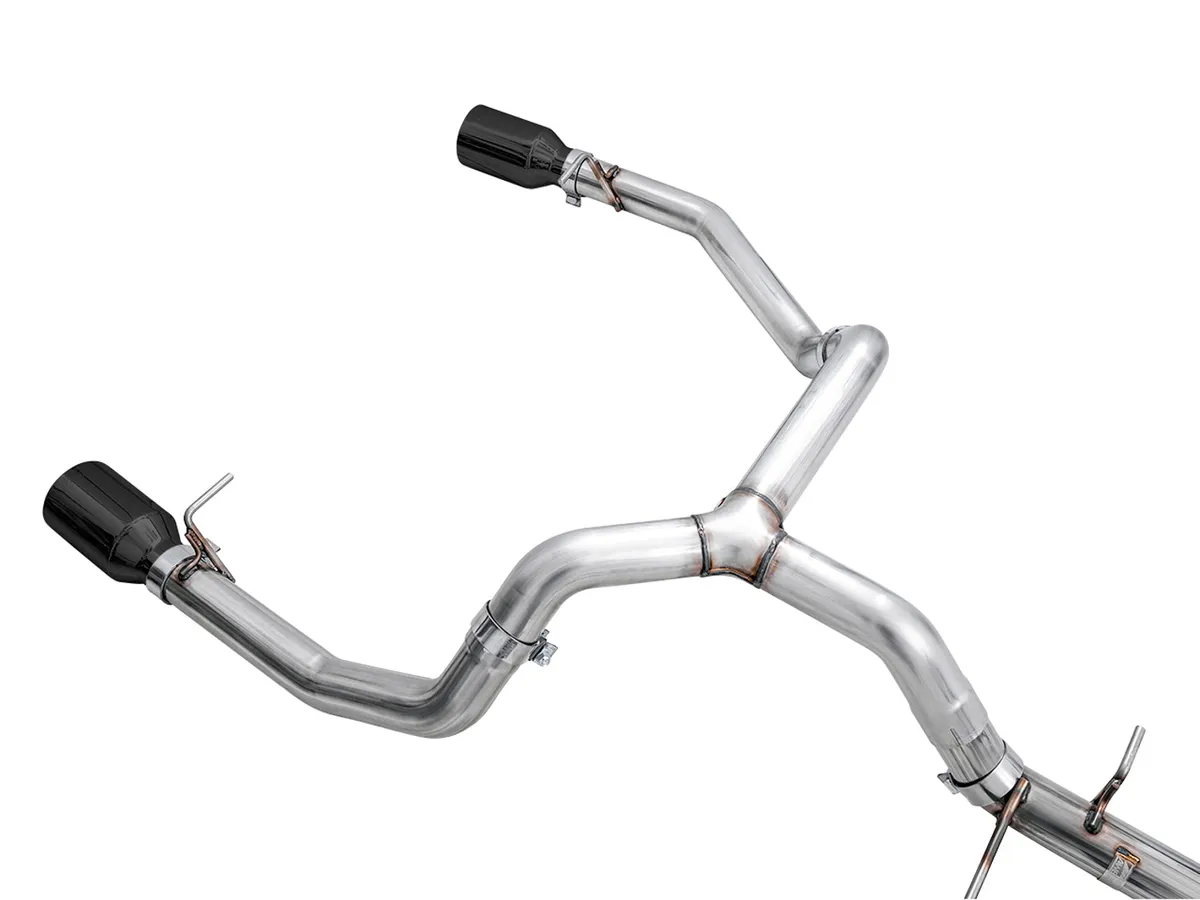AWE 0FG Catback Split Rear Exit Exhaust for 4th Gen Silverado/Sierra 1500 5.3L (With Bumper Cutouts) - Quad Chrome Silver Tips product image