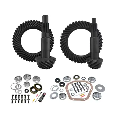 Yukon Gear and Axle Re-Gear & Install Kit D60 Reverse/Thick Front D80 Rear Ford F350 5.38 00-16 F350 Drw 5.38 Gear/Kit Package D80 Rear (4.10&Up Case)/ D60 Rev Front (4.56&Up Case) Yukon Gear