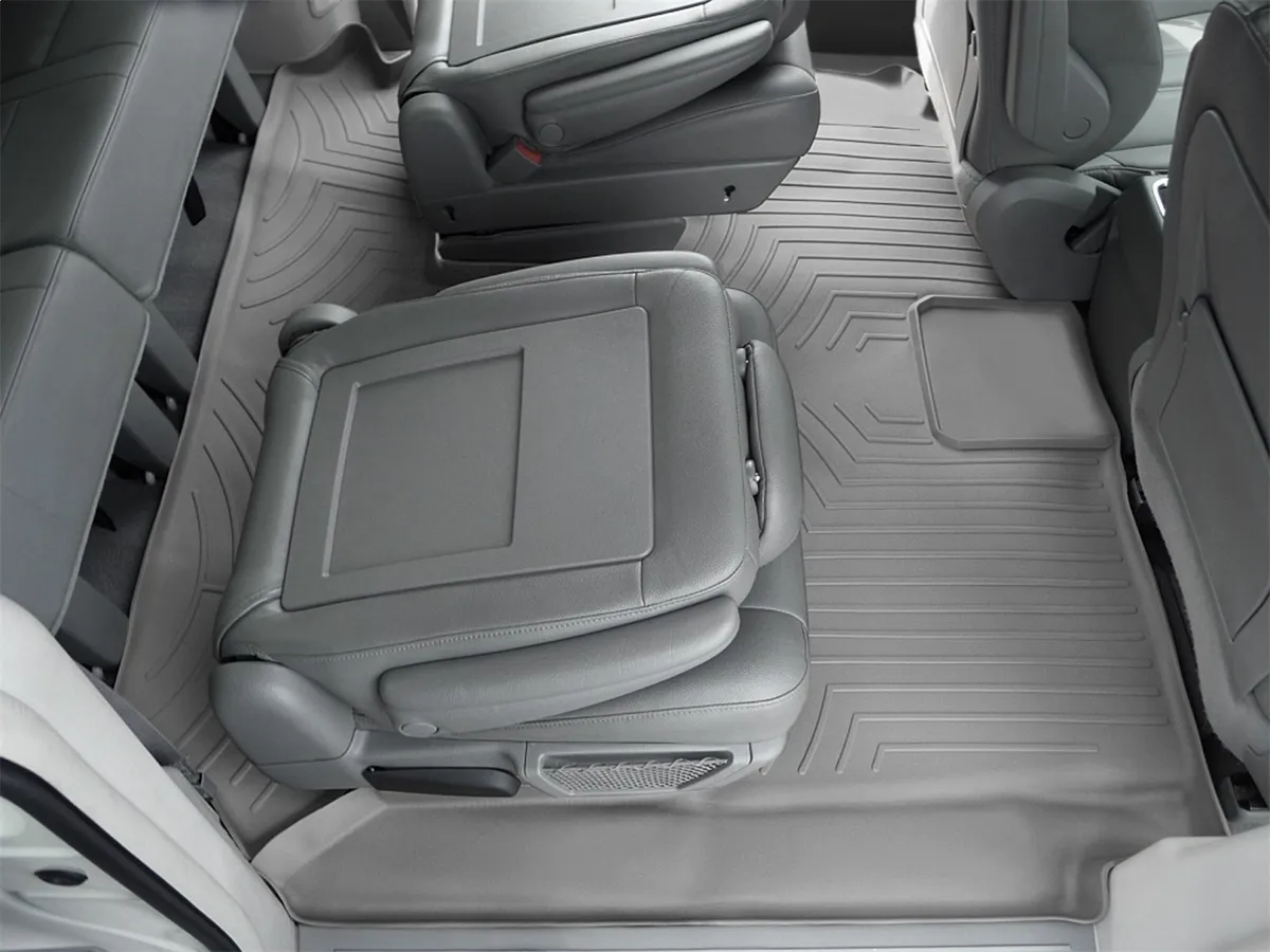 Weathertech 2008 + Chrysler Town and Country Grey Rear FloorLiner Fits vehicles with Stow n Go Seating Only covers 2nd and 3rd row / 2008 + Dodge Caravan Grey Rear FloorLiner Fits vehicles with Stow n Go Seating Only covers 2nd and 3rd row