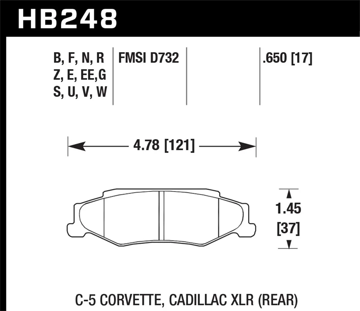 HP Plus Disc Brake Pad; 0.650 Thickness; product image