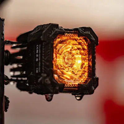 LED Factory Mart "Recon1 2"" LED Pod Lights Spot Flood Beam With Amber DRL"