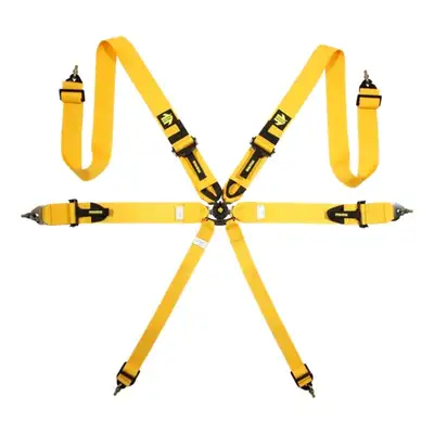 MOMO Tuning & Safety Corsa Harness 6 Point 3x3x2 Yellow Clip in Cam