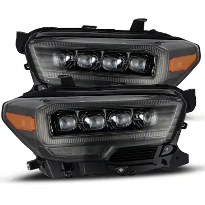 AlphaRex LED Projector Headlights Plank Style Design Midnight Black w Activation Light