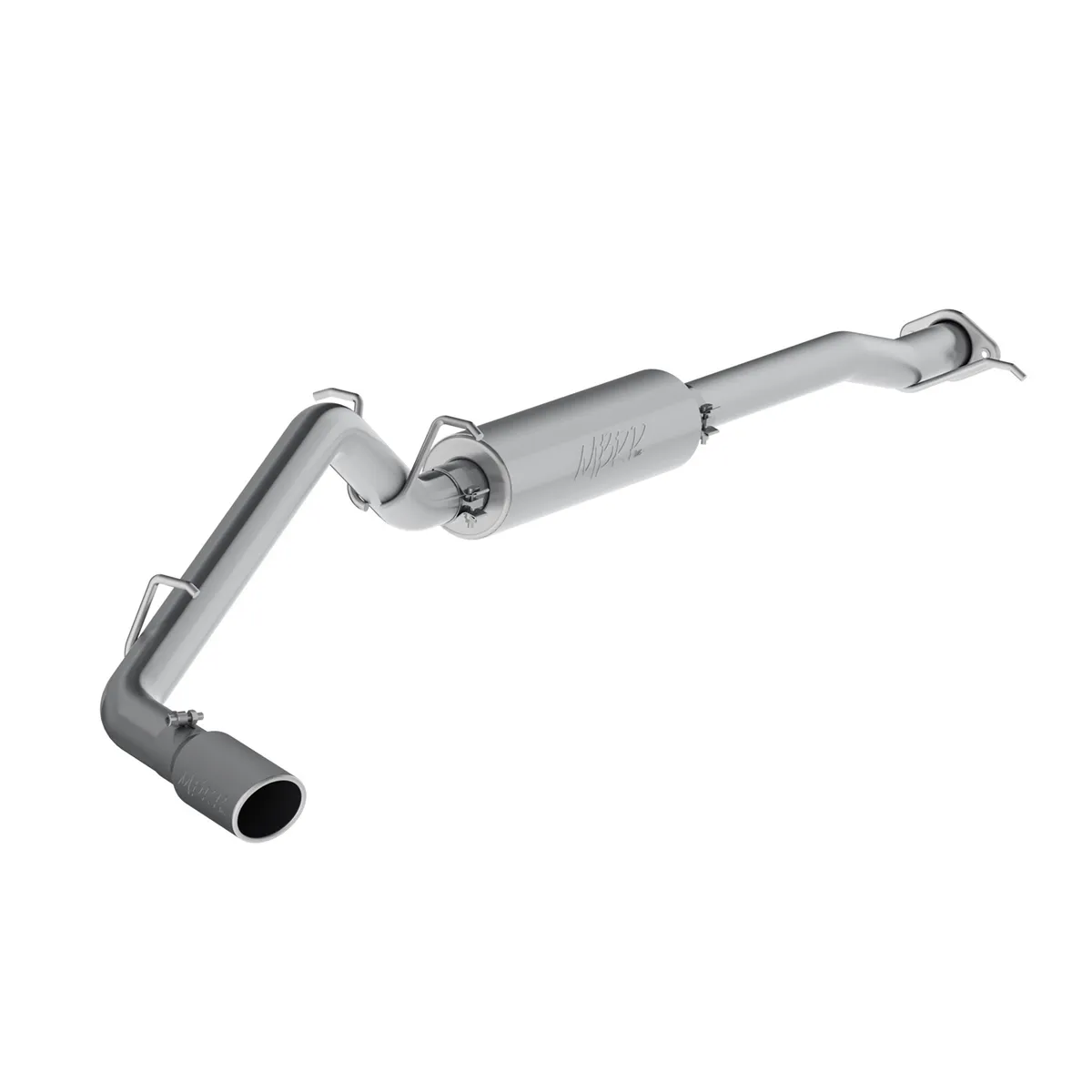Armor Lite Cat Back Exhaust System; 3 in.; Incl. Front Pipe/Muffler/Tailpipe/Hardware/4 in. OD Tip; Single Side Exit; Aluminized; product image