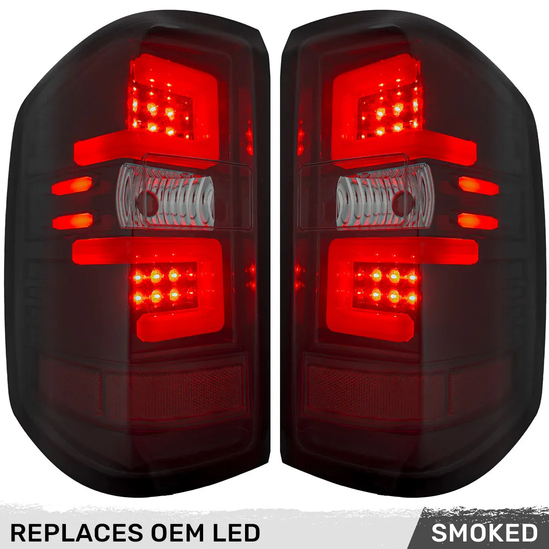 Recon Accessories Chevy Silverado 16-18 1500 And 16-19 25003500 Replaces Factory OEM LED Tail Lights Only - Also Fits Gmc Sierra 15-19 d