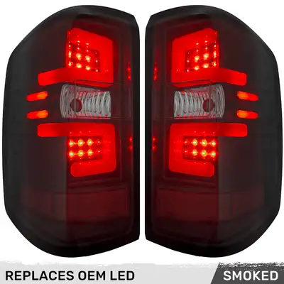 Recon Accessories Chevy Silverado 16-18 1500 And 16-19 25003500 Replaces Factory OEM LED Tail Lights Only - Also Fits Gmc Sierra 15-19 d