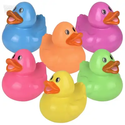 No Brand Big Neon Rubber Duckies 6\"